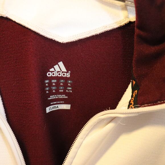 Adidas Climalite Scorch Track Jacket White Maroon Size XL - Picture 3 of 4